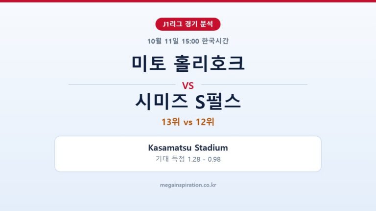 미토 홀리호크 vs 시미즈 S펄스 J1리그 분석