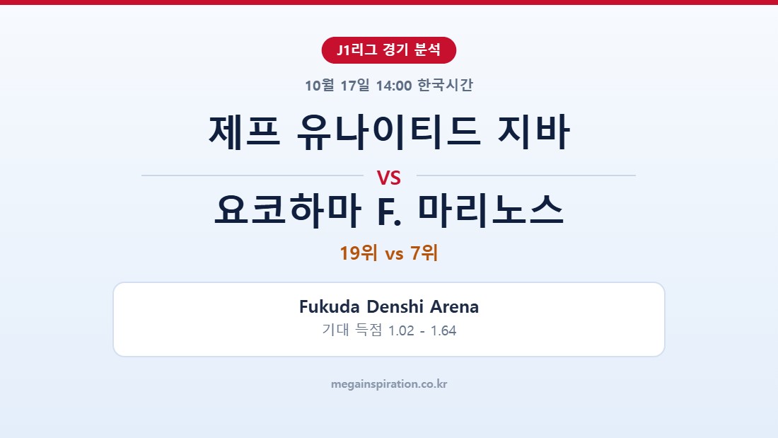 제프 유나이티드 지바 vs 요코하마 F. 마리노스 J1리그 분석
