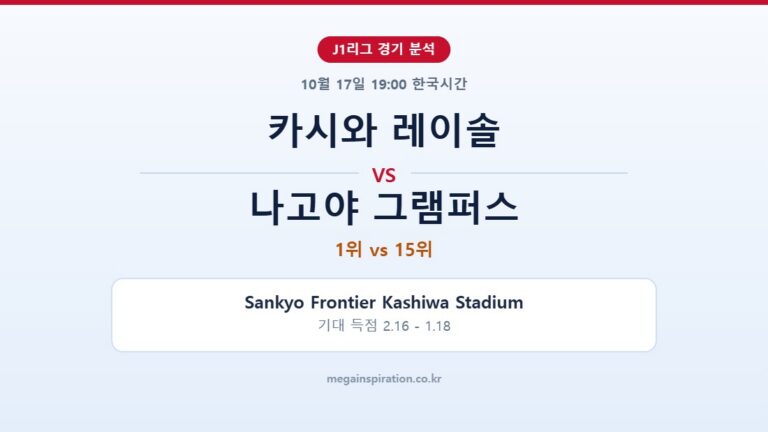 카시와 레이솔 vs 나고야 그램퍼스 J1리그 분석