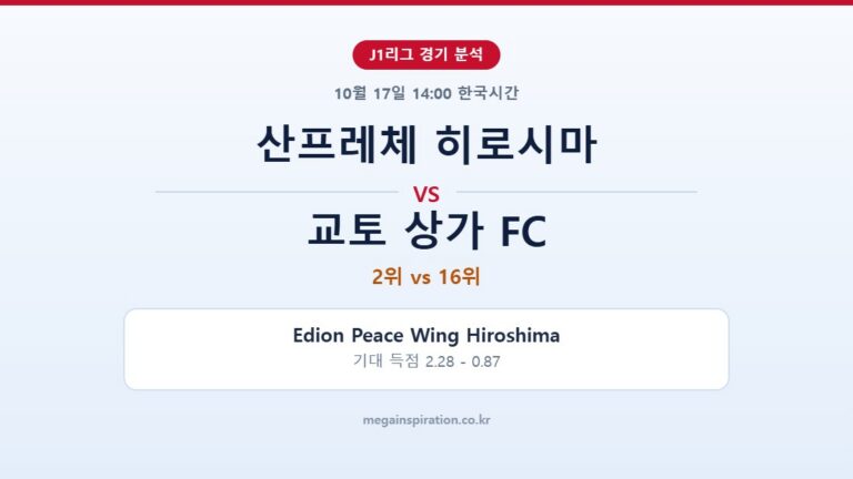 산프레체 히로시마 vs 교토 상가 FC J1리그 분석