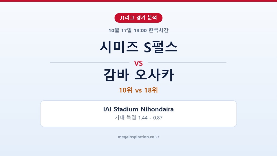 시미즈 S펄스 vs 감바 오사카 J1리그 분석