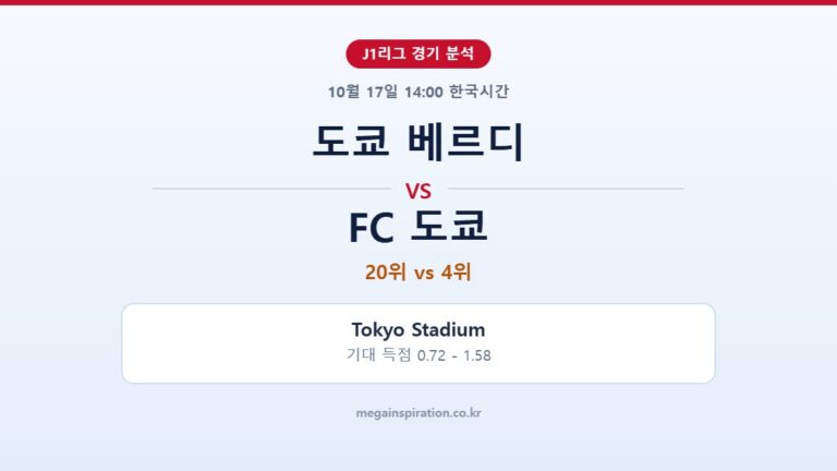 도쿄 베르디 vs FC 도쿄 J1리그 분석
