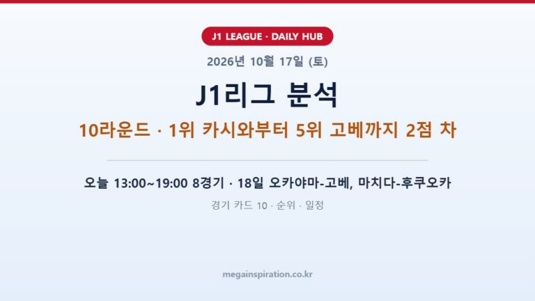 2026년 10월 17일 (토) J1리그 분석