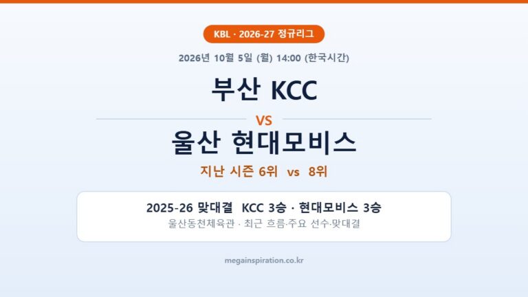 부산 KCC vs 울산 현대모비스 KBL 분석