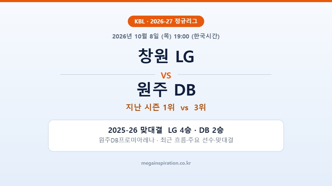 창원 LG vs 원주 DB KBL 분석