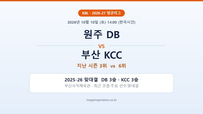원주 DB vs 부산 KCC KBL 분석