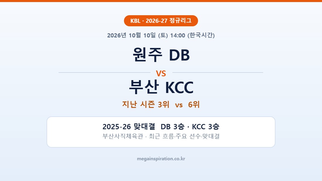 원주 DB vs 부산 KCC KBL 분석