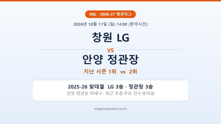 창원 LG vs 안양 정관장 KBL 분석