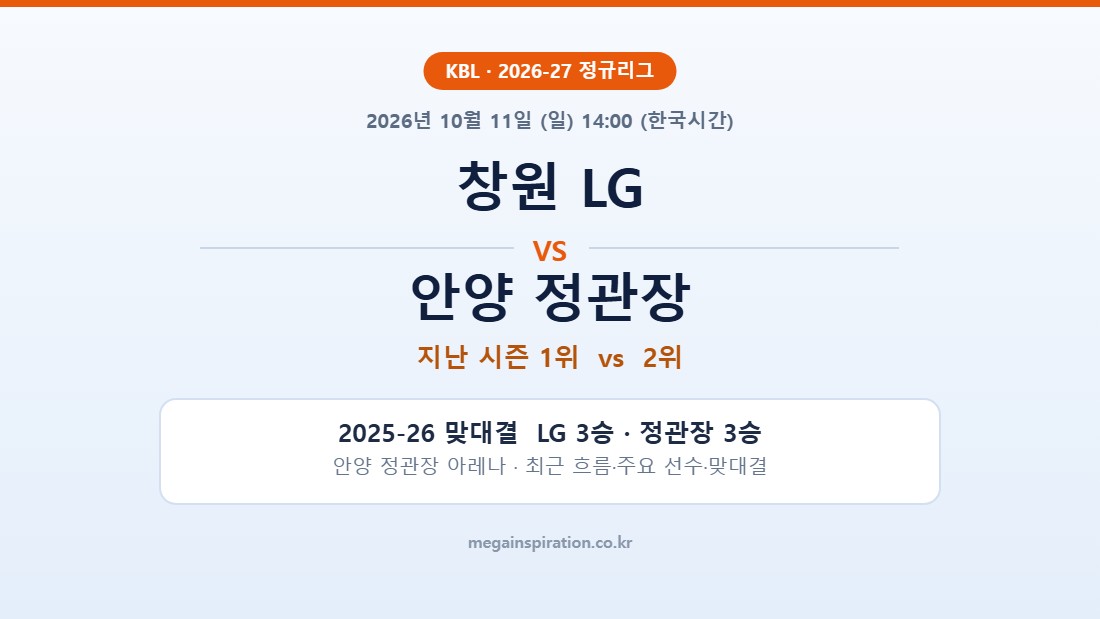 창원 LG vs 안양 정관장 KBL 분석
