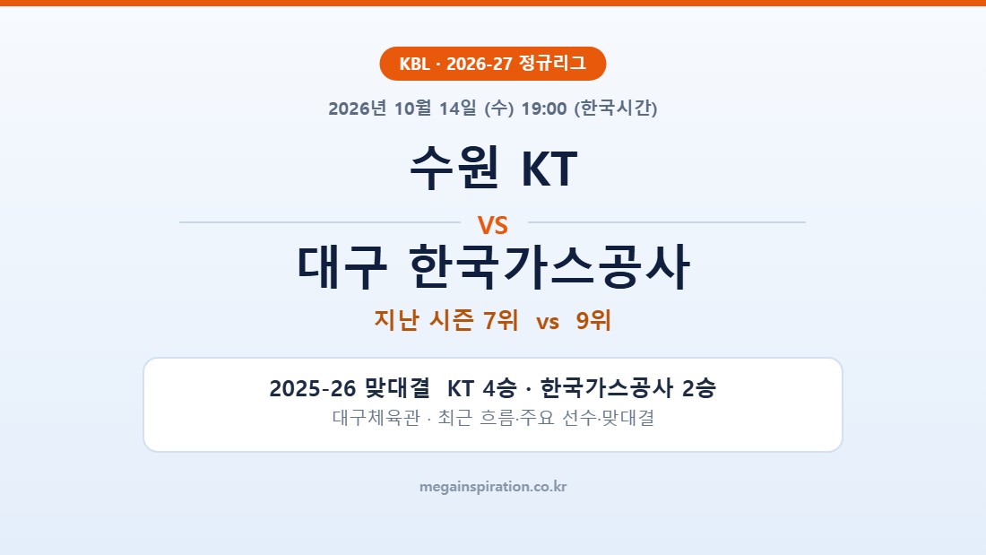 수원 KT vs 대구 한국가스공사 KBL 분석