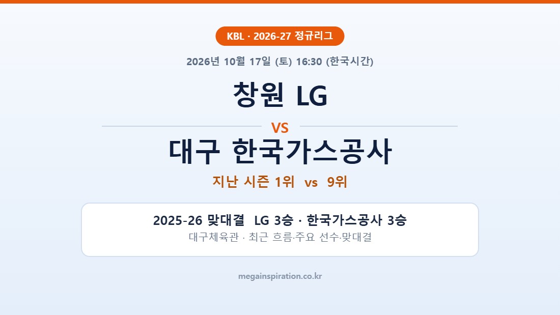 창원 LG vs 대구 한국가스공사 KBL 분석
