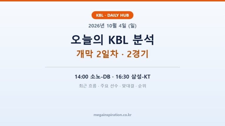 2026년 10월 4일 KBL 분석