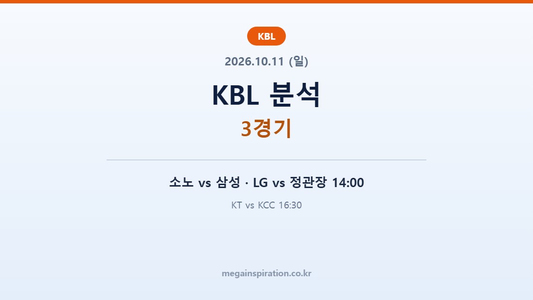 2026년 10월 11일 KBL 분석