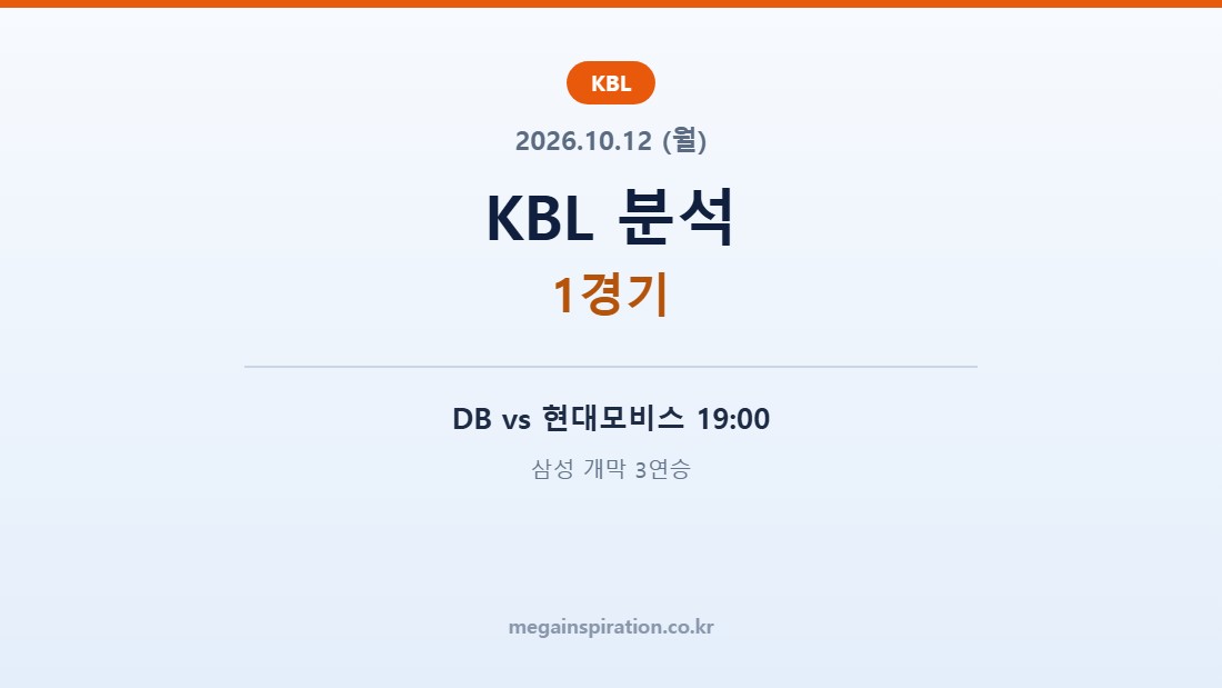 2026년 10월 12일 KBL 분석