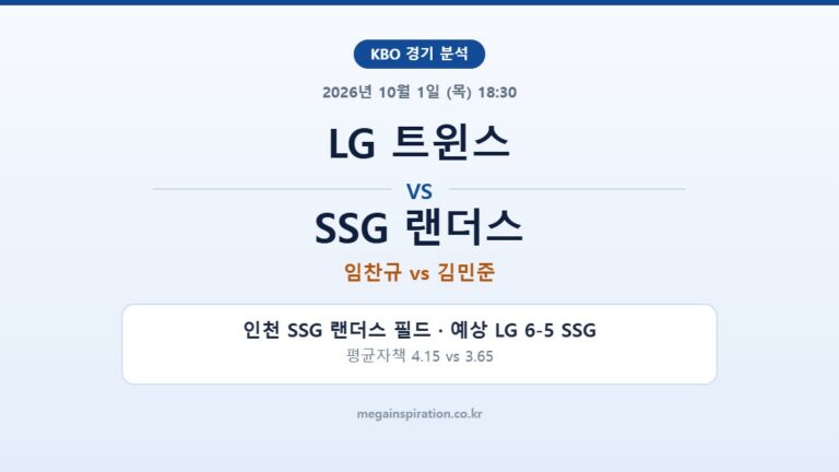 LG 트윈스 vs SSG 랜더스 KBO 분석