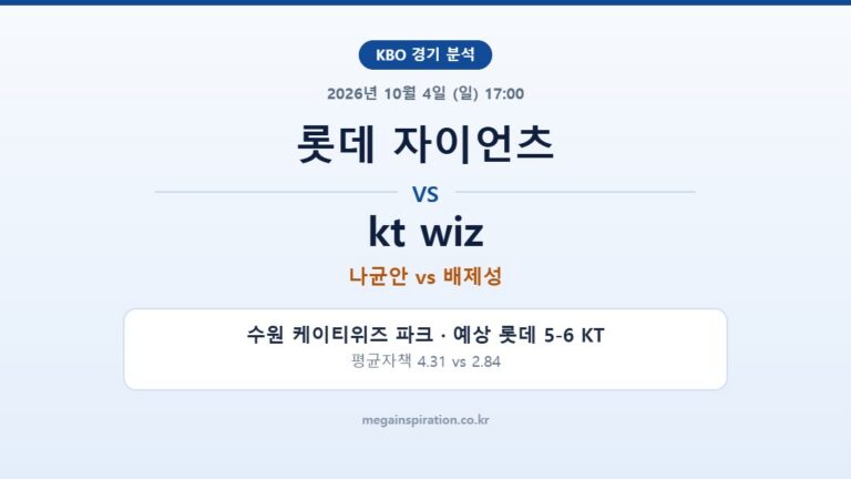 롯데 자이언츠 vs kt wiz KBO 분석