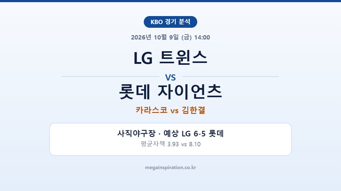 LG 트윈스 vs 롯데 자이언츠 KBO 분석