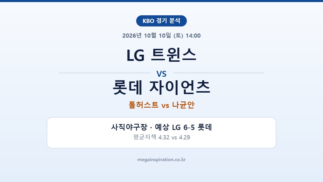 LG 트윈스 vs 롯데 자이언츠 KBO 분석