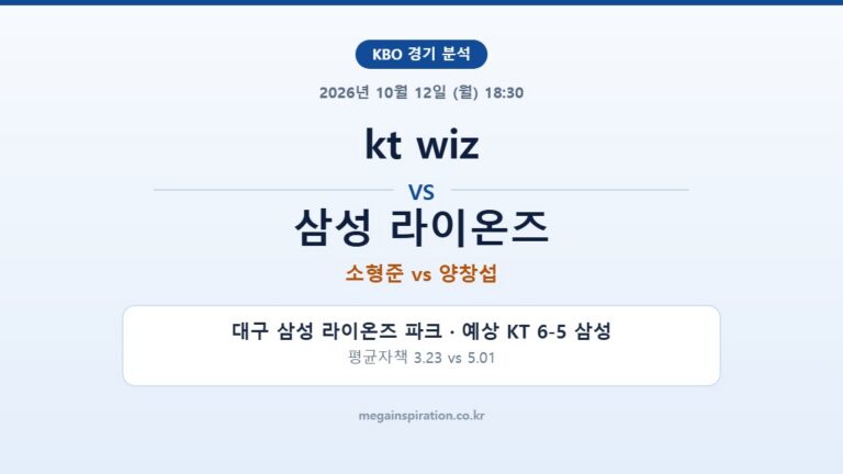 kt wiz vs 삼성 라이온즈 KBO 분석