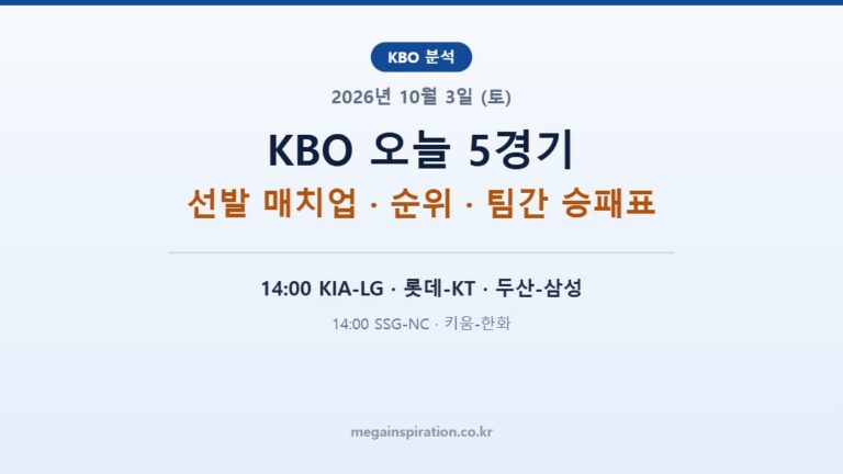 2026년 10월 3일 (토) KBO 분석