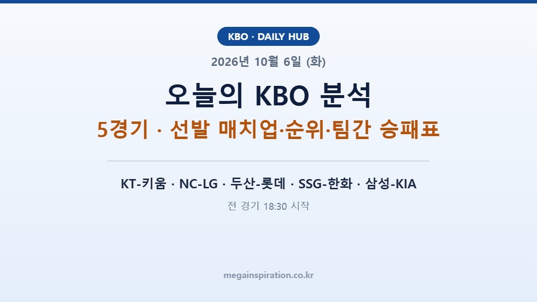 2026년 10월 6일 (화) KBO 분석