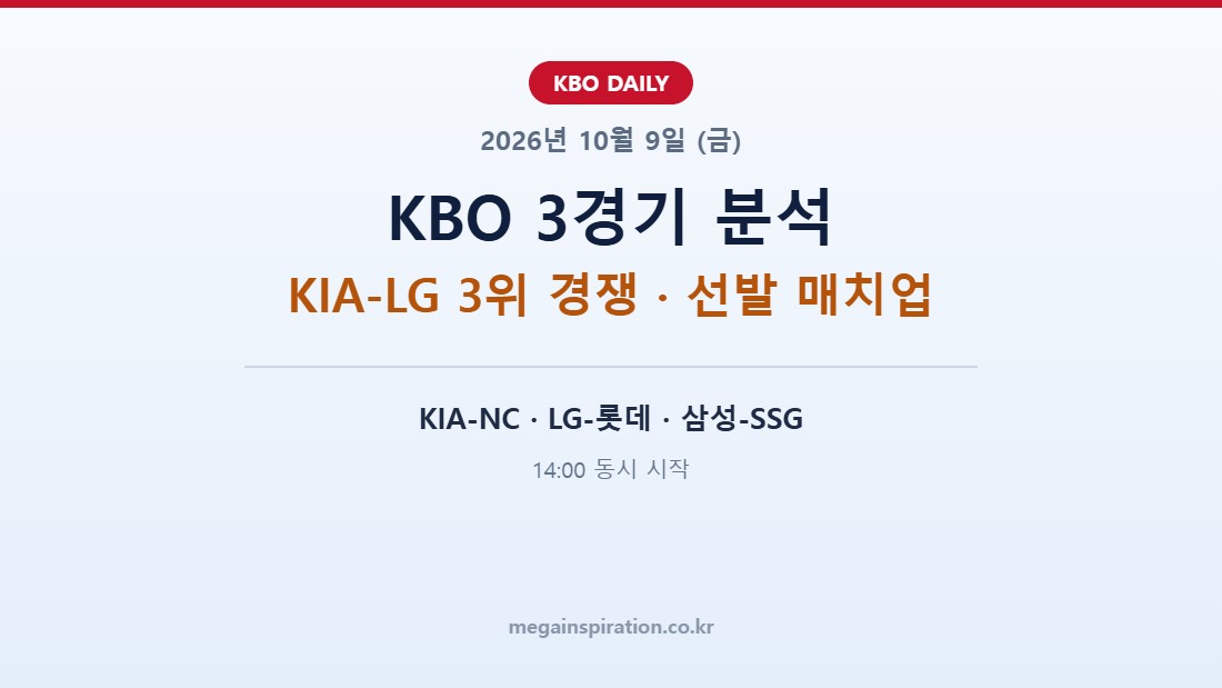 2026년 10월 9일 KBO 분석