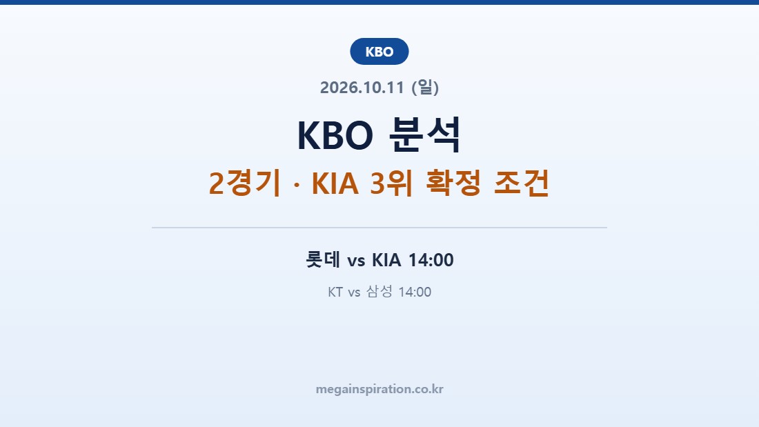 2026년 10월 11일 KBO 분석