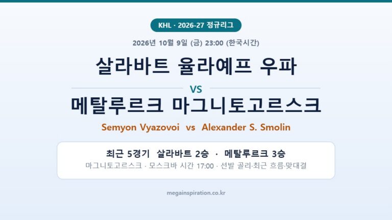 살라바트 율라예프 우파 vs 메탈루르크 마그니토고르스크 KHL 분석