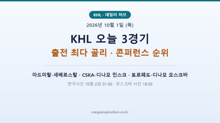 2026년 10월 1일 (목) KHL 분석