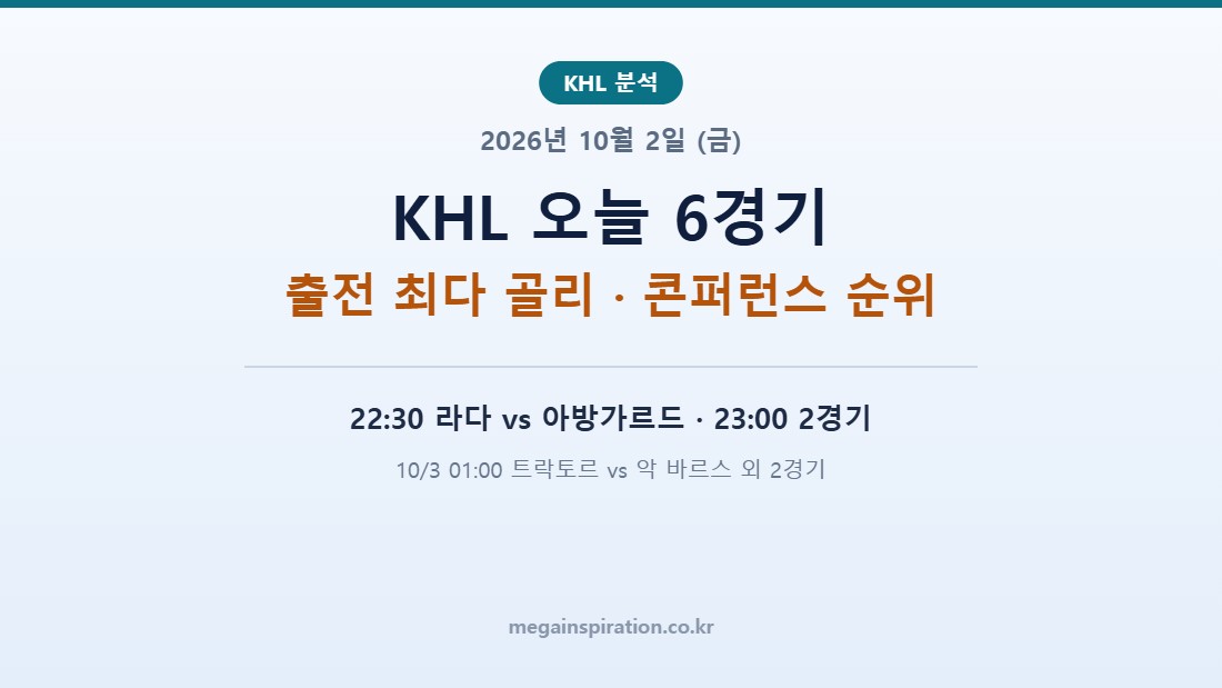 2026년 10월 2일 (금) KHL 분석