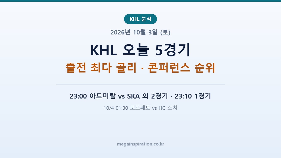 2026년 10월 3일 (토) KHL 분석