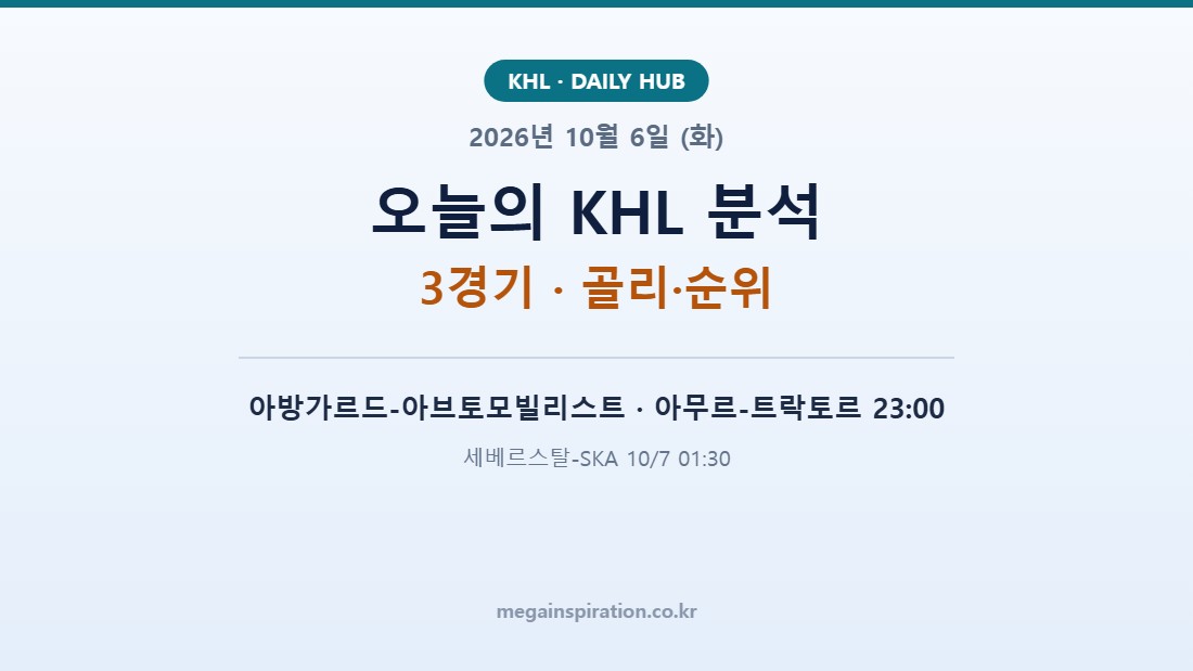 2026년 10월 6일 (화) KHL 분석