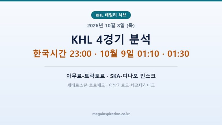 2026년 10월 8일 (목) KHL 분석