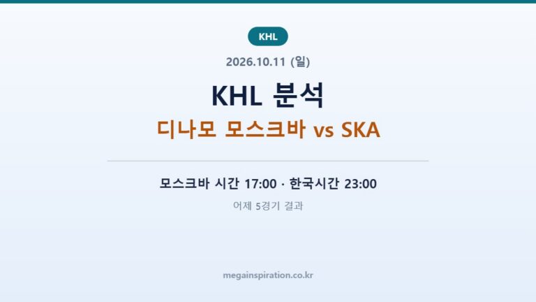 2026년 10월 11일 KHL 분석