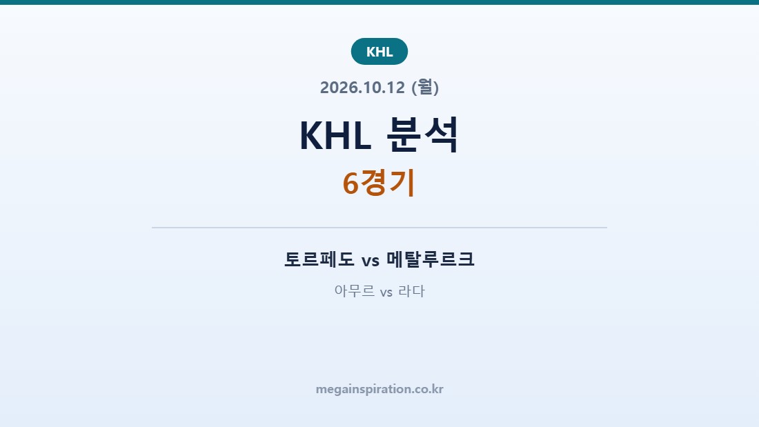 2026년 10월 12일 KHL 분석