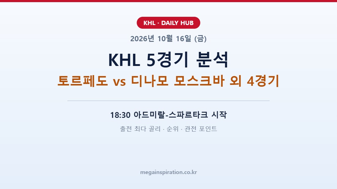 2026년 10월 16일 KHL 분석