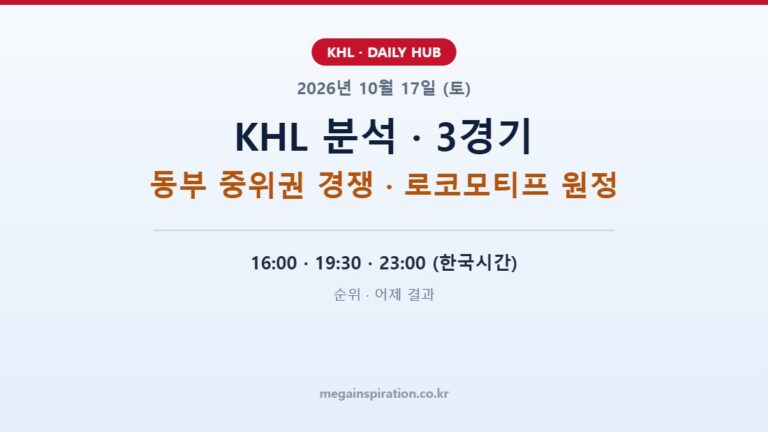 2026년 10월 17일 (토) KHL 분석