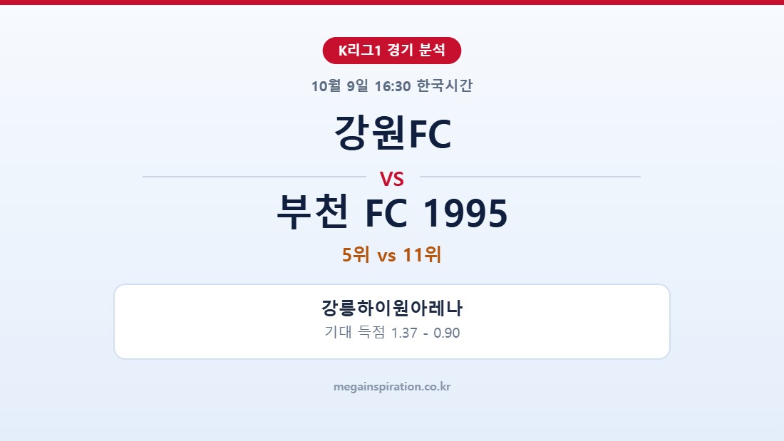 강원FC vs 부천 FC 1995 K리그1 분석