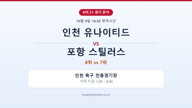 인천 유나이티드 vs 포항 스틸러스 K리그1 분석