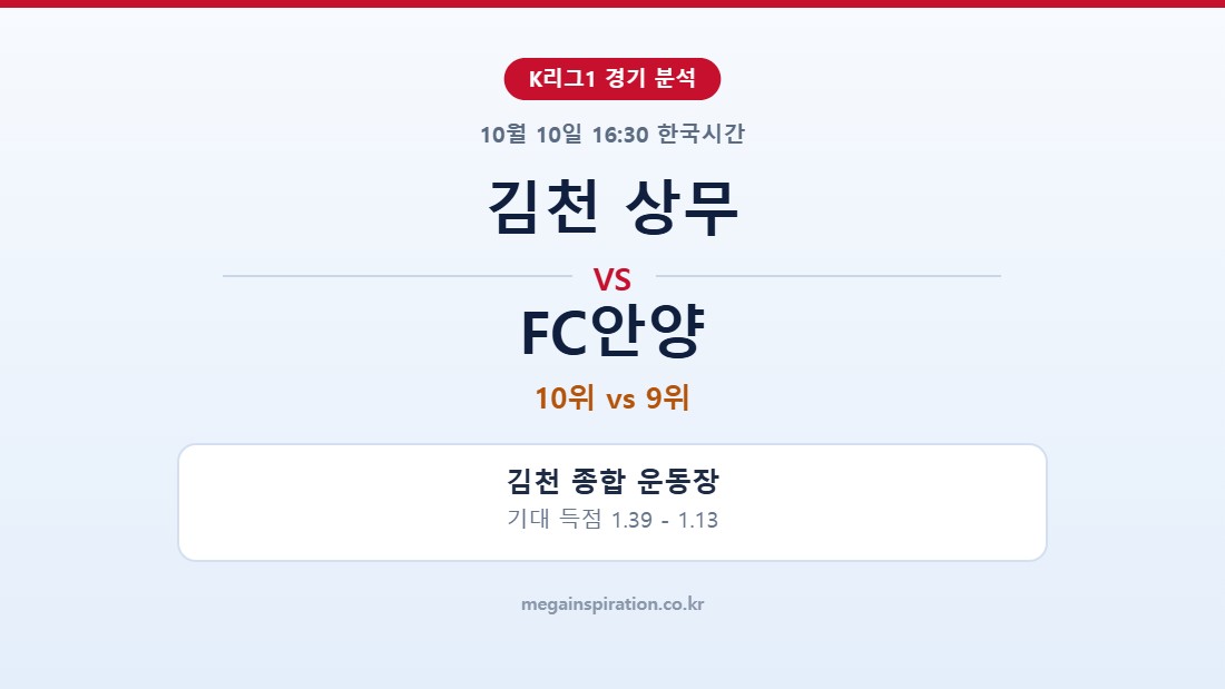 김천 상무 vs FC안양 K리그1 분석