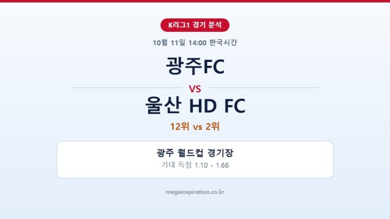 광주FC vs 울산 HD FC K리그1 분석