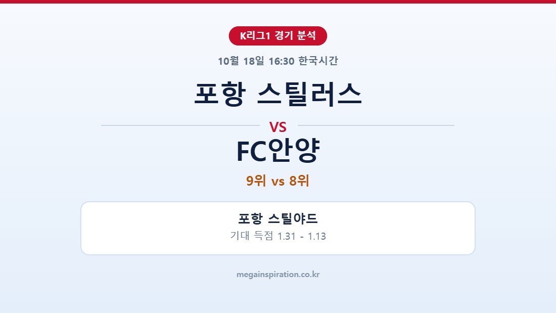 포항 스틸러스 vs FC안양 K리그1 분석