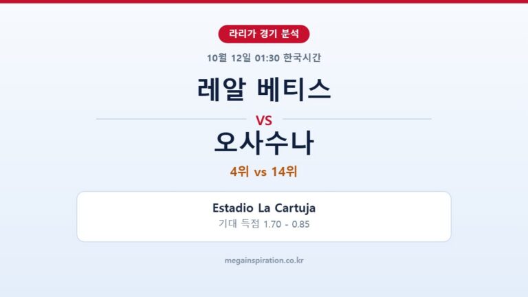 레알 베티스 vs 오사수나 라리가 분석
