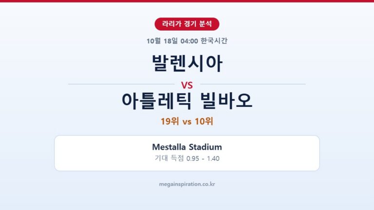발렌시아 vs 아틀레틱 빌바오 라리가 분석