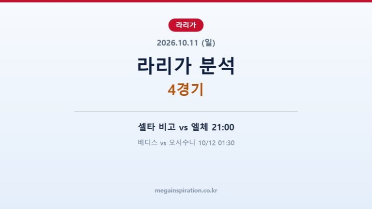 2026년 10월 11일 라리가 분석
