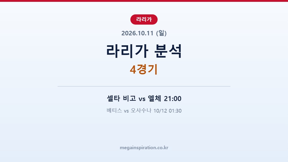 2026년 10월 11일 라리가 분석
