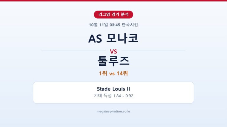 AS 모나코 vs 툴루즈 리그앙 분석