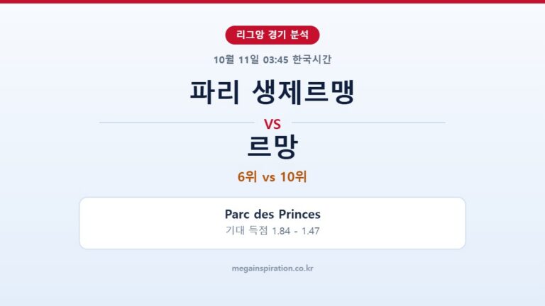 파리 생제르맹 vs 르망 리그앙 분석