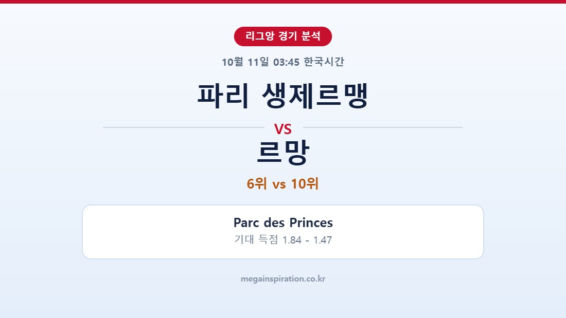 파리 생제르맹 vs 르망 리그앙 분석