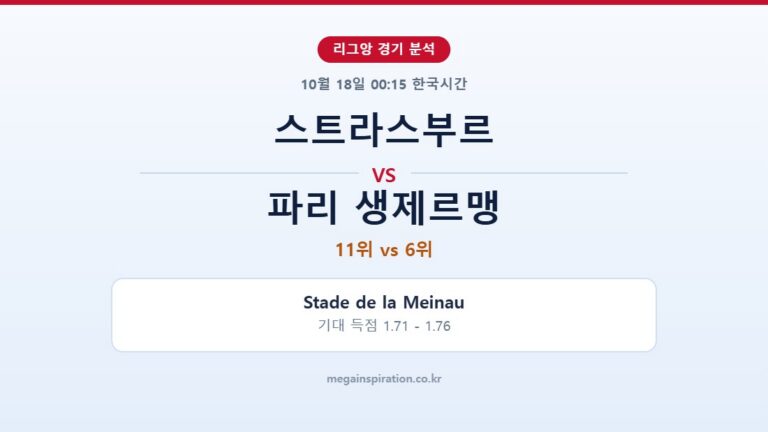 스트라스부르 vs 파리 생제르맹 리그앙 분석